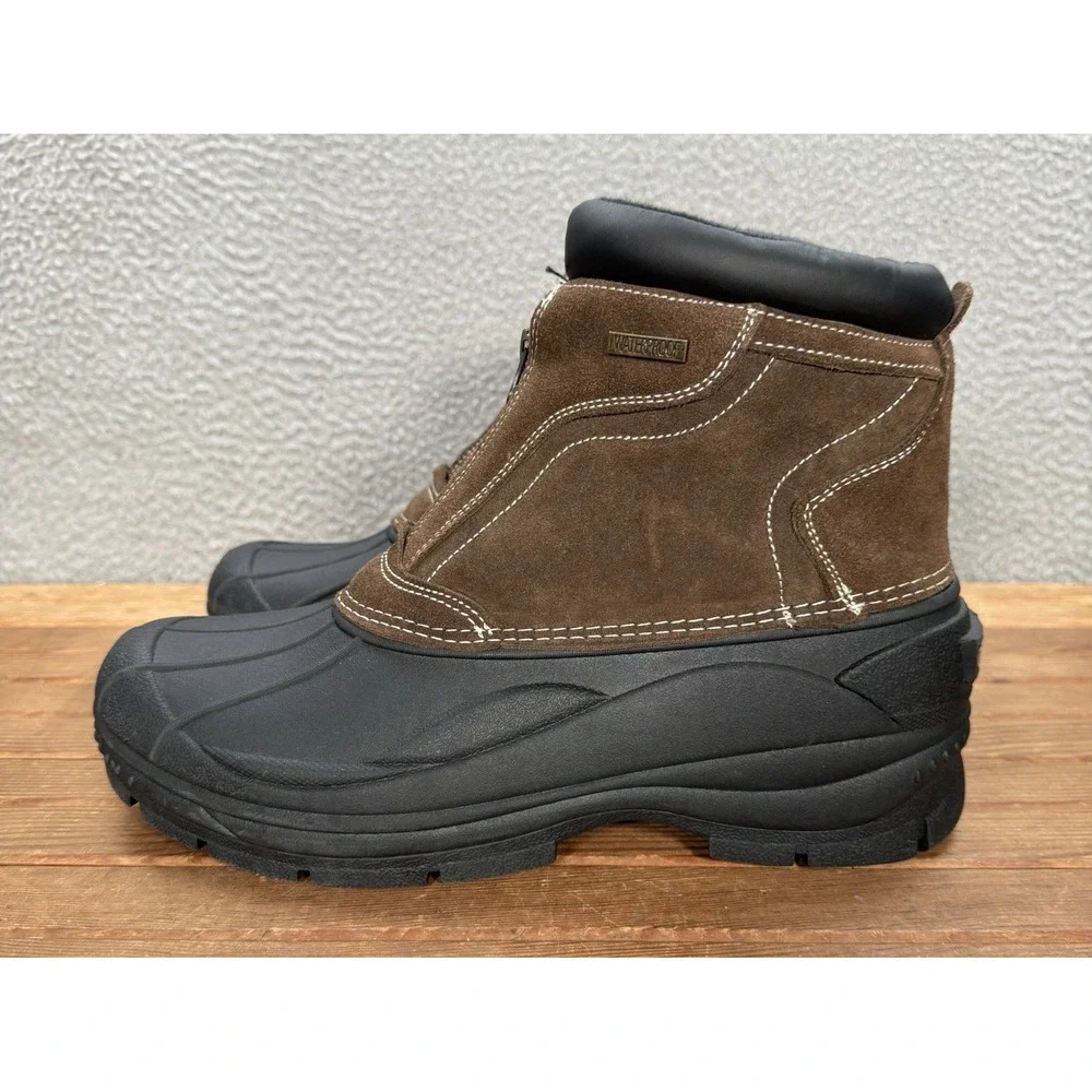 Tamarack Boots Mens 12 Brown Black 400G Front Zip Waterproof Insulated Outdoors